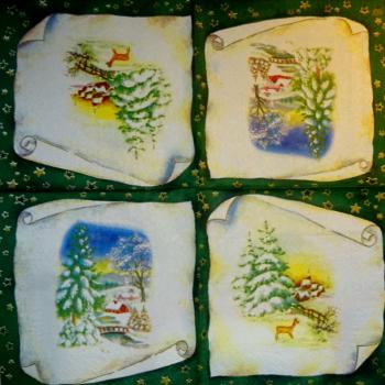 163 Winterlandschaft - 3-lagig (blau) - Ihr